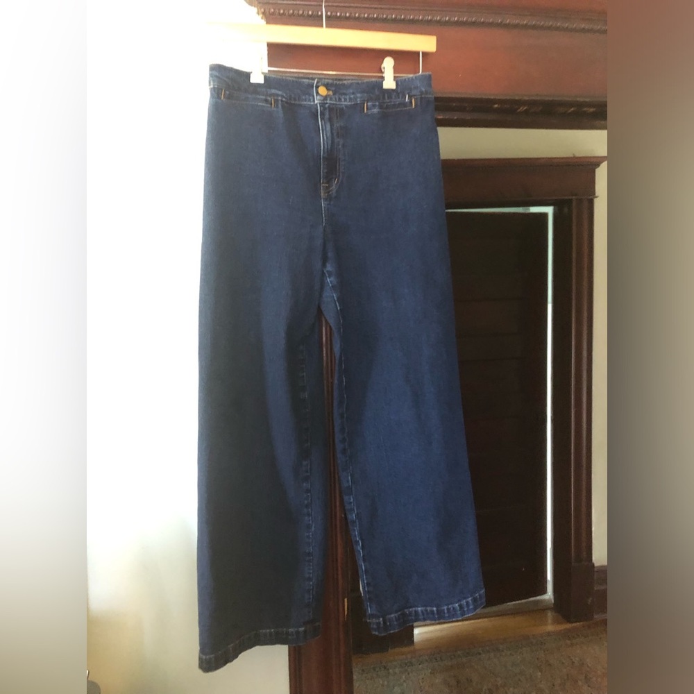 Madewell Dark Blue Wide-Leg High-Rise Jeans